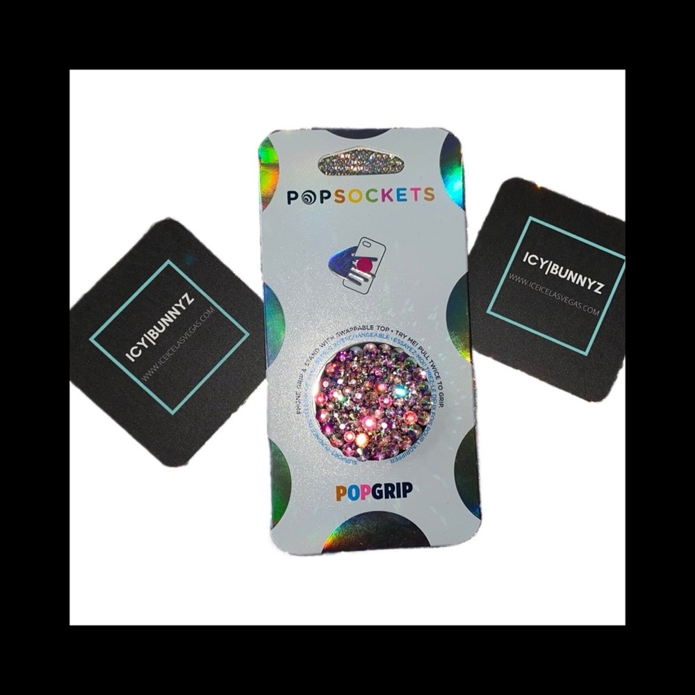 Luxe Crystal AB Iridescent PopSocket Phone Holder Grip New